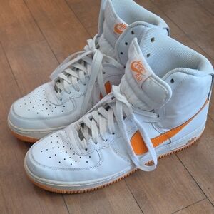 Nike High-Top Athletic Shoes - White and Orange